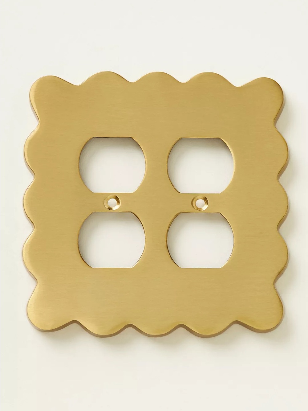 Anthropologie Wiggle Brass Gold Scallop Double Outlet Cover